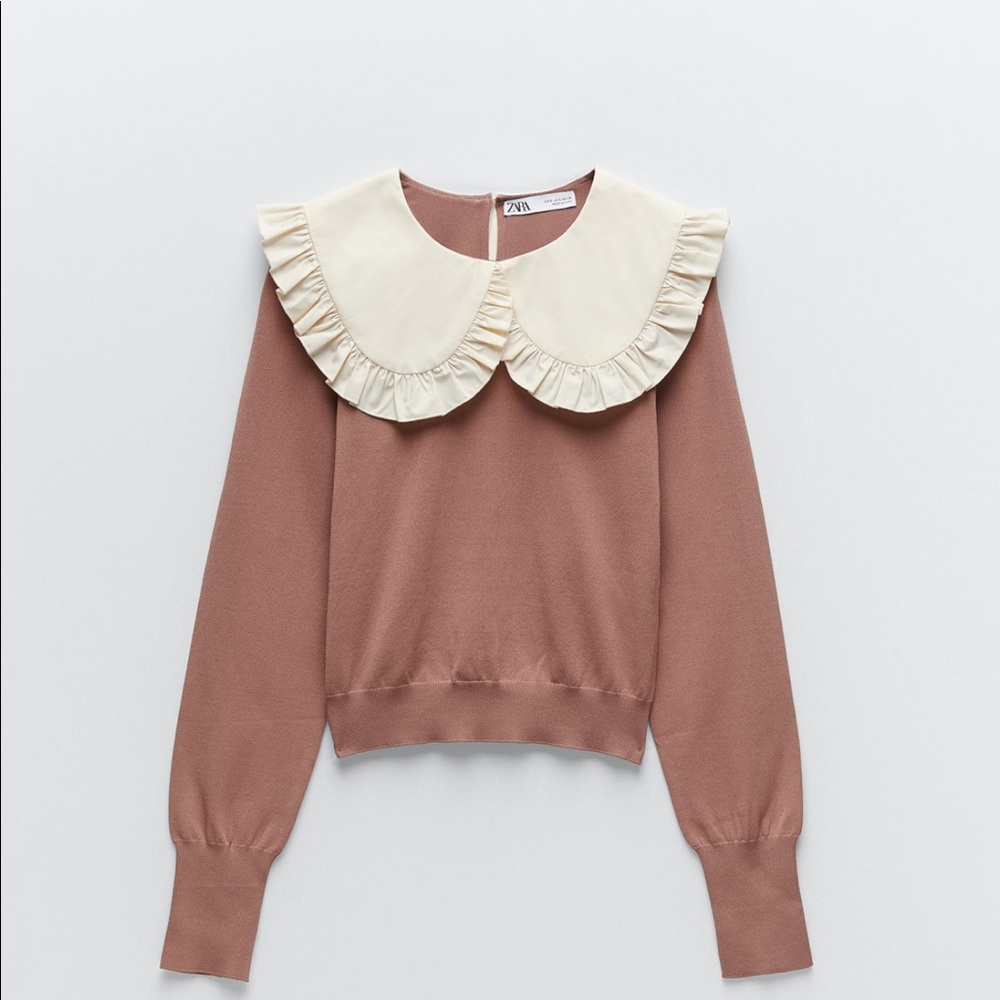 Zara Cream Collared Sweater